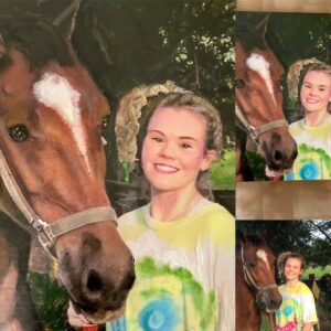Portrait of a teenaged girl and her horse by Maryanne Chisholm