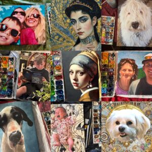 A collection of portraits by artist Maryanne Chisholm
