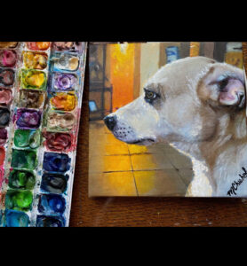 An 8x8” painting on canvas