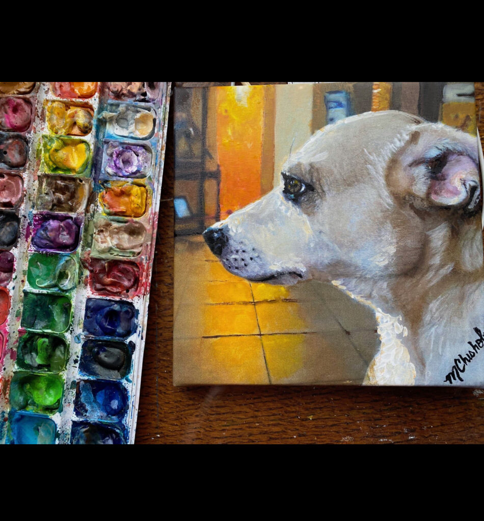 An 8x8” painting on canvas