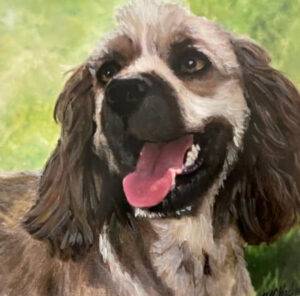 Portrait of a King Charles dog by Maryanne Chisholm