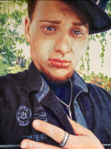 Memorial portrait of a young man