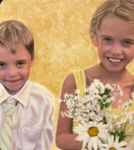 Portrait of a flower girl and Ring Bearer by Maryanne Chisholm