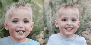 Portrait of a smiling boy by artist Maryanne Chisholm