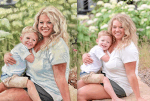 Portrait of a woman with her toddler boy by Maryanne Chisholm
