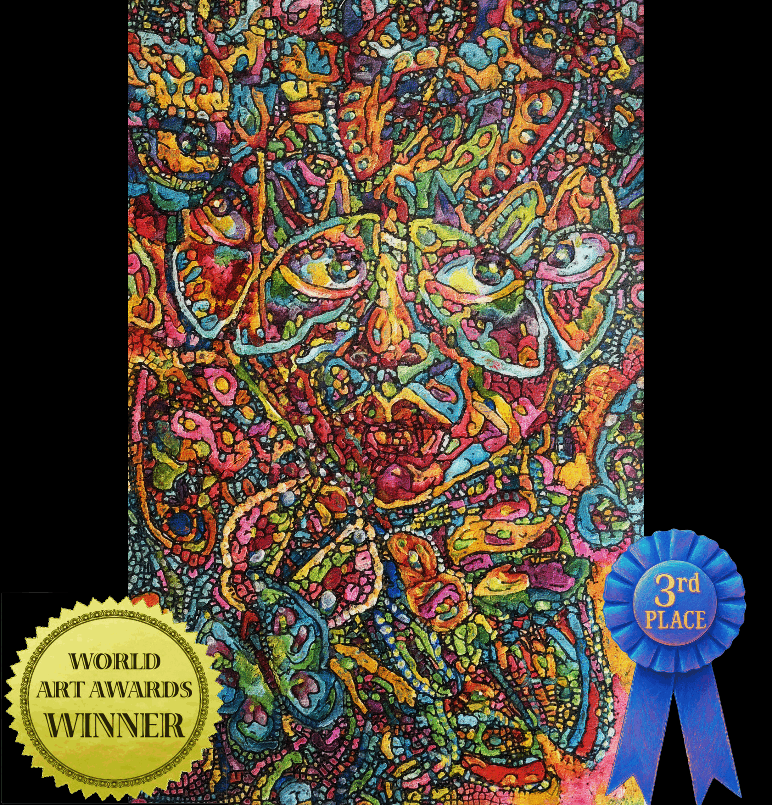 Kaleidoscope of Resolve 1 “Kaleidoscope of Resolve” is a vibrant, surrealism abstract, emotionally charged original painting by internationally recognized artist Maryanne Chisholm.