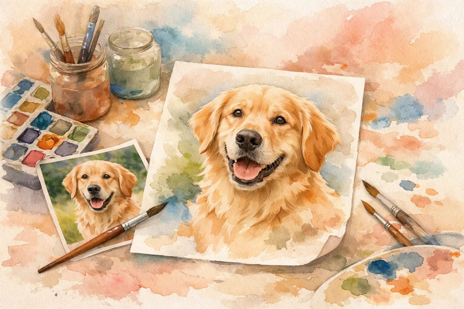 Custom Dog Portrait From Photo Guide
