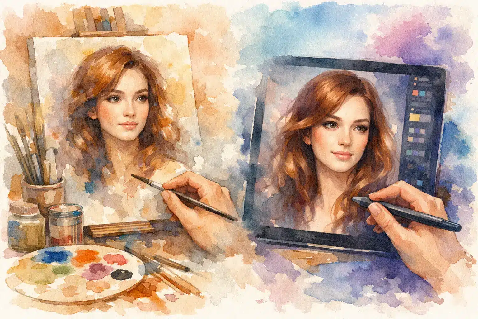 Painted Portrait vs Digital Portrait