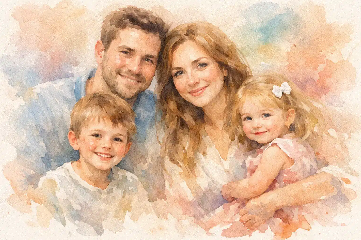 Painted Family Portrait From Photos Guide